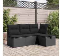 Tabouret de Jardin avec Coussin Siège Terrasse Beige Résine Tressée vidaXL