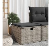 Tabouret de Jardin avec Coussin Siège Terrasse Beige Résine Tressée vidaXL