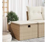 Tabouret de Jardin avec Coussin Siège Terrasse Beige Résine Tressée vidaXL