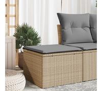 Tabouret de Jardin avec Coussin Siège Terrasse Beige Résine Tressée vidaXL