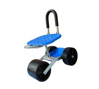 Tabouret de jardin avec panier de rangement, siège pliable avec rotation à 360°, assemblage facile, chariot de jardinage portable pour pelouse et cour (3 roues)