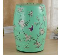 Tabouret de jardin chinois en céramique - Motif fleurs et oiseaux - Taille unique