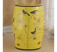 Tabouret de jardin chinois en céramique - Motif fleurs et oiseaux - Taille unique