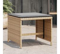 Tabouret de jardin Coussin 4pcs Mélange beige 41x41x36 cm Poly rotin