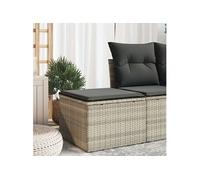 Tabouret de Jardin Coussin, Siège avec Housse, Meuble de Terrasse Patio Balcon Extérieur, Gris Clair 55x55x37cm 366179