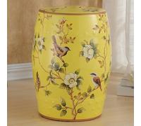 Tabouret de Jardin décoratif Chinois, Tabouret en céramique en Forme de Tambour, Tabouret Rond pour entrée, étagère à Fleurs avec décor en émaux, idéal pour Salon et Couloir.(V)