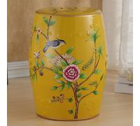 Tabouret de Jardin décoratif Chinois, Tabouret en céramique en Forme de Tambour, Tabouret Rond pour entrée, étagère à Fleurs avec décor en émaux, idéal pour Salon et Couloir.(G)