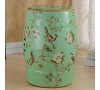 Tabouret de Jardin décoratif Chinois, Tabouret en céramique en Forme de Tambour, Tabouret Rond pour entrée, étagère à Fleurs avec décor en émaux, idéal pour Salon et Couloir.(U)