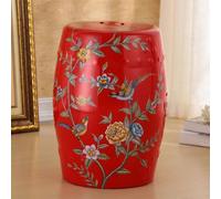 Tabouret de Jardin décoratif Chinois, Tabouret en céramique en Forme de Tambour, Tabouret Rond pour entrée, étagère à Fleurs avec décor en émaux, idéal pour Salon et Couloir.(N)