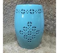 Tabouret de jardin décoratif en céramique - Design tambour polyvalent - Pour l'extérieur et l'intérieur - Peut être utilisé comme table d'appoint ou tabouret de maquillage