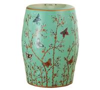 Tabouret de Jardin décoratif en céramique Florale, Pouf en Porcelaine émaillée, Table d'appoint Ronde Vintage, Table Basse d'intérieur et d'extérieur, Table d'appoint Polyvalente pour Plantes de salo