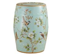 Tabouret de Jardin décoratif en céramique Florale, Pouf en Porcelaine émaillée, Table d'appoint Ronde Vintage, Table Basse d'intérieur et d'extérieur, Table d'appoint Polyvalente pour Plantes de salo
