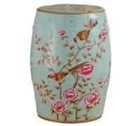 Tabouret de Jardin décoratif en céramique Florale, Pouf en Porcelaine émaillée, Table d'appoint Ronde Vintage, Table Basse d'intérieur et d'extérieur, Table d'appoint Polyvalente pour Plantes de salo