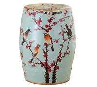 Tabouret de Jardin décoratif en céramique Florale, Pouf en Porcelaine émaillée, Table d'appoint Ronde Vintage, Table Basse d'intérieur et d'extérieur, Table d'appoint Polyvalente pour Plantes de salo