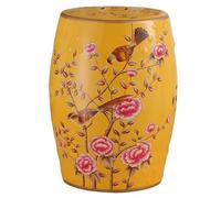 Tabouret de Jardin décoratif en céramique Florale, Pouf en Porcelaine émaillée, Table d'appoint Ronde Vintage, Table Basse d'intérieur et d'extérieur, Table d'appoint Polyvalente pour Plantes de salo
