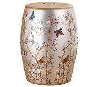 Tabouret de Jardin décoratif en céramique Florale, Pouf en Porcelaine émaillée, Table d'appoint Ronde Vintage, Table Basse d'intérieur et d'extérieur, Table d'appoint Polyvalente pour Plantes de salo