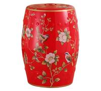 Tabouret de Jardin décoratif en céramique Florale, Pouf en Porcelaine émaillée, Table d'appoint Ronde Vintage, Table Basse d'intérieur et d'extérieur, Table d'appoint Polyvalente pour Plantes de salo