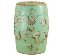 Tabouret de Jardin décoratif en céramique Florale, Pouf en Porcelaine émaillée, Table d'appoint Ronde Vintage, Table Basse d'intérieur et d'extérieur, Table d'appoint Polyvalente pour Plantes de salo