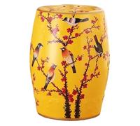 Tabouret de Jardin décoratif en céramique Florale, Pouf en Porcelaine émaillée, Table d'appoint Ronde Vintage, Table Basse d'intérieur et d'extérieur, Table d'appoint Polyvalente pour Plantes de salo