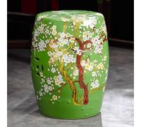 Tabouret de Jardin décoratif en céramique, Tabouret Tambour en céramique, pour terrasse, Patio, Chalet (Vert)