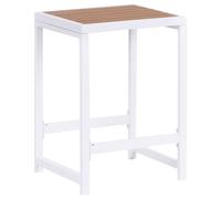 Tabouret de Jardin en Acier et Bois Polychrome Siège d'Extérieur Patio Terr