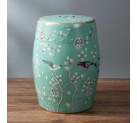 Tabouret de Jardin en céramique Assorti, Style Tambour, Finition émaillée, Style Classique et Haut de Gamme, idéal pour Salon, Balcon, terrasse, intérieur et extérieur (L)