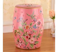 Tabouret de jardin en céramique, style tambour chinois décoratif avec motif fleur et oiseau, accent extérieur unique pour jardins, patios et espaces intérieurs