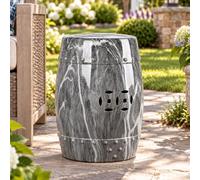 Tabouret De Jardin En Céramique, Table D’Appoint En Forme De Tambour | Accent Décoratif Brillant Pour Terrasse, Salon Et Entrée, Porte-Plante Ou Siège D’Appoint(E)