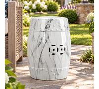 Tabouret De Jardin En Céramique, Table D’Appoint En Forme De Tambour | Accent Décoratif Brillant Pour Terrasse, Salon Et Entrée, Porte-Plante Ou Siège D’Appoint(D)
