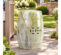 Tabouret De Jardin En Céramique, Table D’Appoint En Forme De Tambour | Accent Décoratif Brillant Pour Terrasse, Salon Et Entrée, Porte-Plante Ou Siège D’Appoint(B)