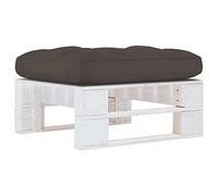 Tabouret de jardin en palettes - Durable et résistant aux intempéries - Modulaires - Pour salon, balcon, terrasse, bord de piscine, intérieur - Avec coussin - Bois de pin imprégné blanc