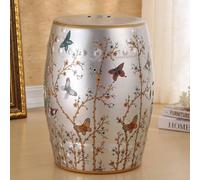 Tabouret de Jardin intérieur et extérieur,Tabouret Tambour,Fleur et Oiseau, Classique, Campagne, Campagne française, Salle de Bain, Salon de Jardin, Terrasse(9)