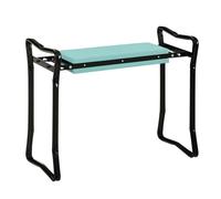 Tabouret de jardin - Outsunny - pliable agenouilloir siège jardinage avec coussin - acier EVA - noir vert