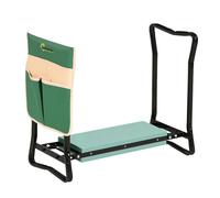 Outsunny Tabouret de jardin pliable – Agenouilloir siège jardinage avec coussin et pochette, vert
