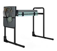 Tabouret de jardin - Outsunny - siège et genouillère pliable - coussin rembourré - acier - charge 150kg - 60,5x29x50cm - gris foncé