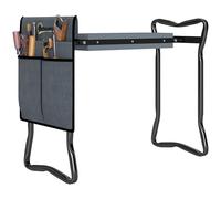 Tabouret de jardin pliable Outsunny avec coussin en mousse EVA, siège de jardin 2 en 1 avec sac à outils, portable, charge maximale 150 kg, cadeau pour les jardiniers, les jardiniers amateurs et les