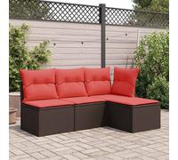 Vidaxl Tabouret De Jardin Avec Coussin Brun 55x55x37 Cm Résine Tressée