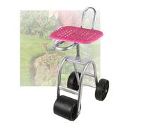 Tabouret de jardin réglable avec roulettes, capacité de 150 kg, hauteur 45-59 cm, siège de jardinage à roulettes pour la maison et la ferme, design à 3 roues pour une mobilité facile