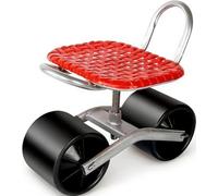 Tabouret de Jardin Roulant Portable avec Dossier, SièGe de Travail Mobile RéGlable en Hauteur pour Planter, DéSherber et Jardiner(lialunA1-1)