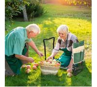 Tabouret de Jardin Tabouret de jardinage Pliable agenouilloir de Jardin siège Jardinage avec Coussin Pochette Rangement Outils Vert