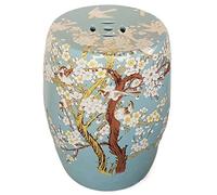 Tabouret de jardin vintage en céramique à motif floral émaillé - Tabouret de jardin décoratif en céramique rétro - Élégant meuble de maison pour salon, balcon et loisirs - Décoration de jardin