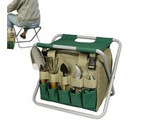Tabouret de jardinage - Ensemble d'outils pliable et portable | Tabouret de jardin pliable avec sac à outils | pour les activités de plein air, la pêche, la randonnée, le camping, le creusement, la