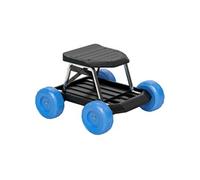 Outsunny Siège de jardin sur roues Tabouret de jardinage, plateau à outils, 50×49×32 cm Bleu