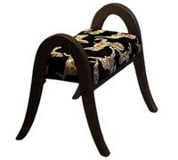 Tabouret de luxe de style milieu du siècle - Chaise d'appoint en bois massif au design créatif avec rembourrage doux, repose-pieds ottoman - Convient pour la chambre, l'entrée ou l Black A 80*40*50cm
