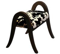 Tabouret de luxe de style milieu du siècle - Chaise d'appoint en bois massif au design créatif avec rembourrage doux, repose-pieds ottoman - Convient pour la chambre, l'entrée ou l Black B 60*40*50cm
