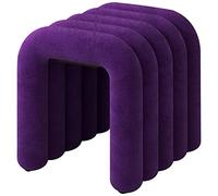 Tabouret De Luxe en Velours avec Repose-Pieds et Support Olsterstool en Acier Au Carbone pour Chambre et Salon (Taille: Type A, Couleur: Taroviolett)