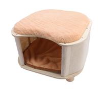 Tabouret de Maison de Chat en Bois Massif, fabriqué pour Confort Toute L'année, Design Léger et Polyvalent, adapté aux Chats et aux Humains avec Matériau en Bois Massif, pour