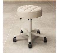 Tabouret de maître salon beauté 1 unité expert professionnel avec base métallique assise en similicuir doux vérin à gaz hauteur réglable rotation 360 degrés roulettes rouleaux capacité 100 kg polyvale