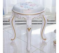 Tabouret de maquillage avec assise rembourrée - Banc confortable en plastique et pieds en acier pour coiffeuse ou piano - Parfait pour chambre à coucher ou salle de bain - Hauteur 43 cm