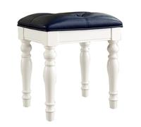 Tabouret de maquillage avec coussin doux - Banc de coiffeuse en bois massif - Élégant bois d'hévéa pour salle de beauté et coiffeuse